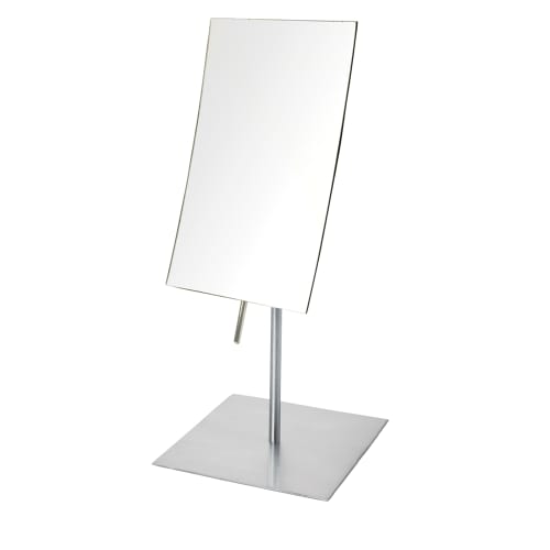 Jerdon LED Lighted Rectangular Vanity Mirror, 3x Magnification, 5" x 8", 13.75" Height, Nickel